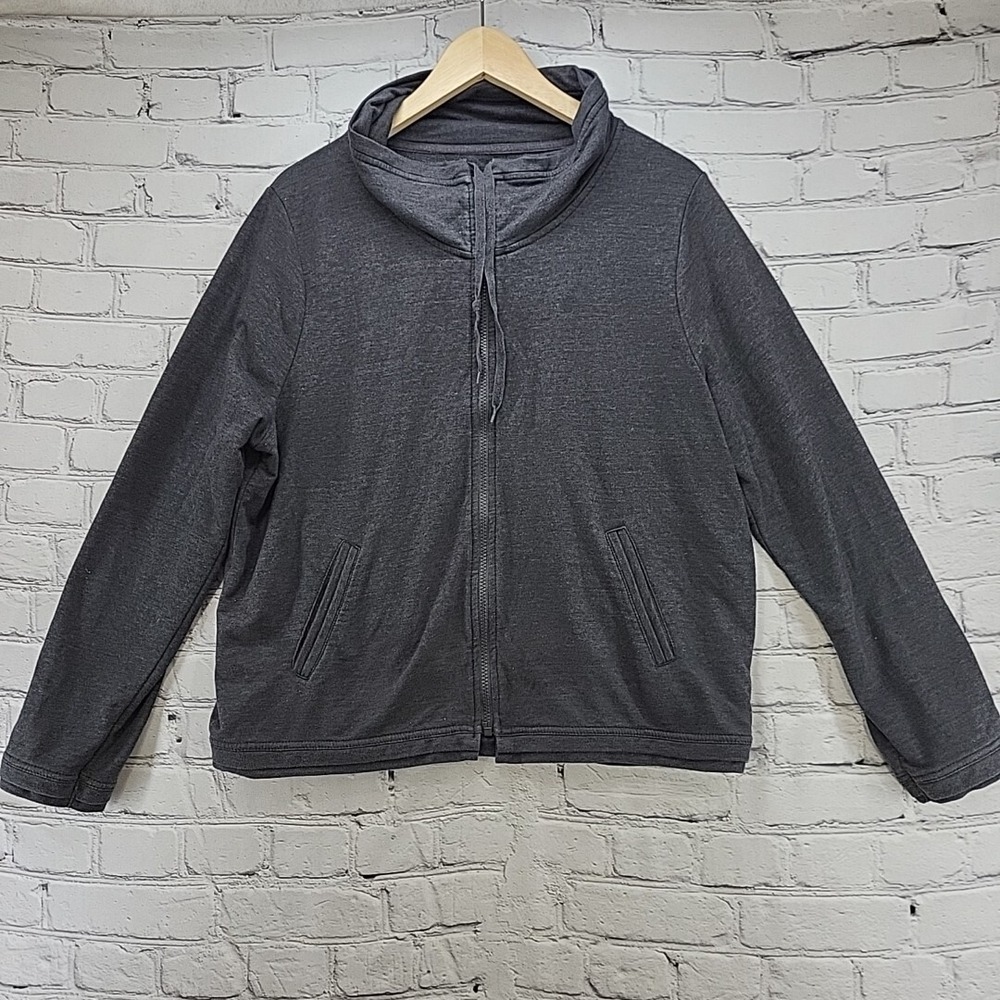 Central‎ Park Performance Sweatshirt Womens Sz XL Gray Full-Zip Athletic